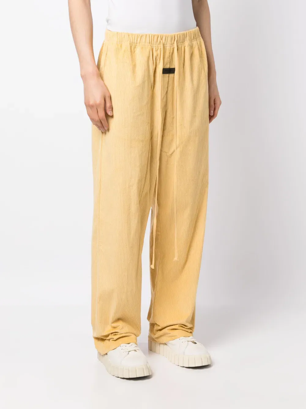 drawstring corduroy track pants