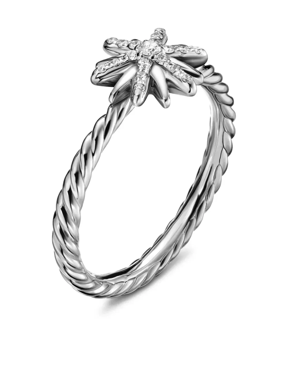 sterling silver Petite Starburst diamond ring (10mm)