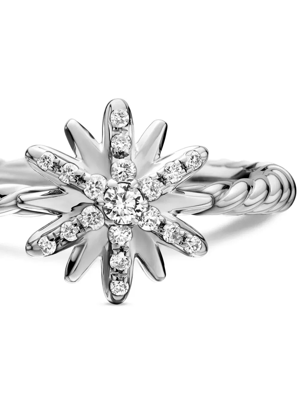 sterling silver Petite Starburst diamond ring (10mm)