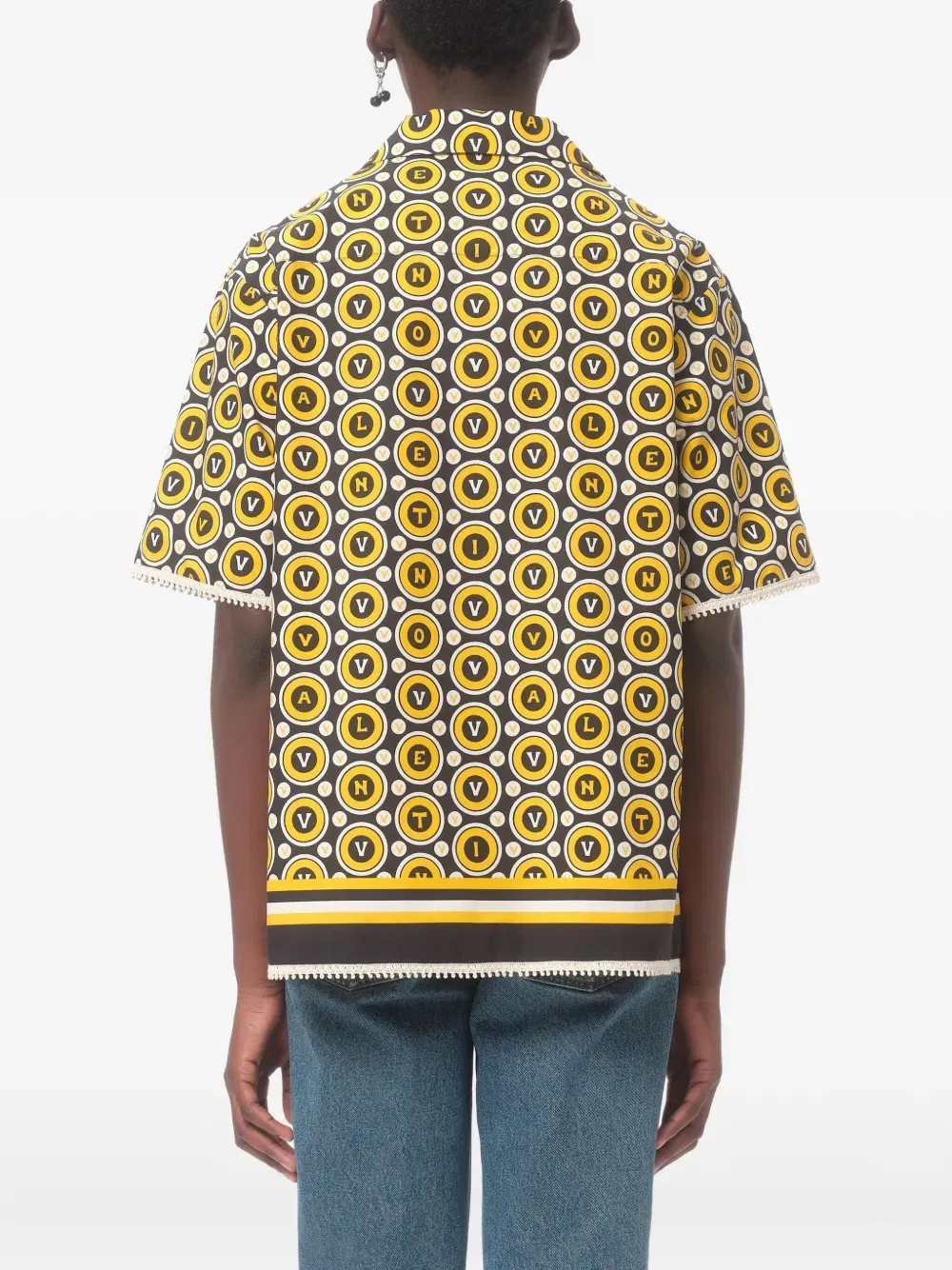 cotton poplin bowling shirt with Bulles Royales print
