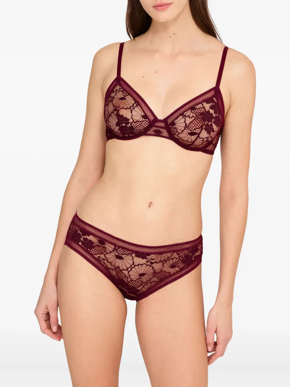 Chataigne floral-lace full-cup bra