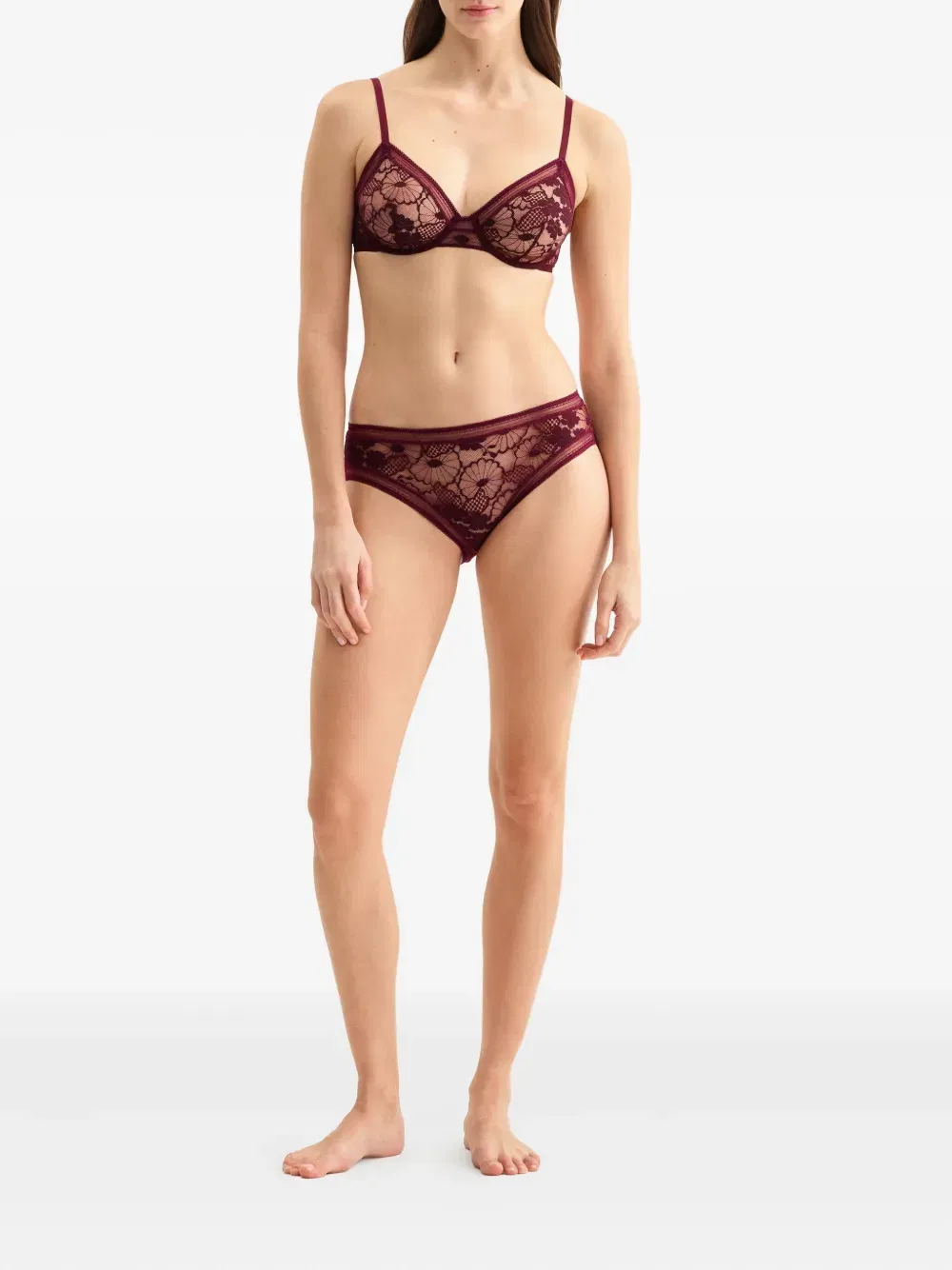 Chataigne floral-lace full-cup bra