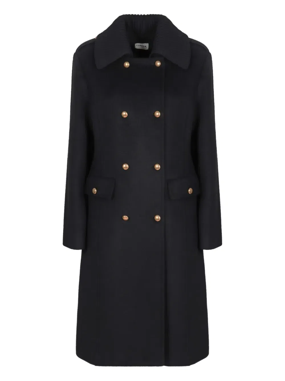 double-breasted removable-collar coat