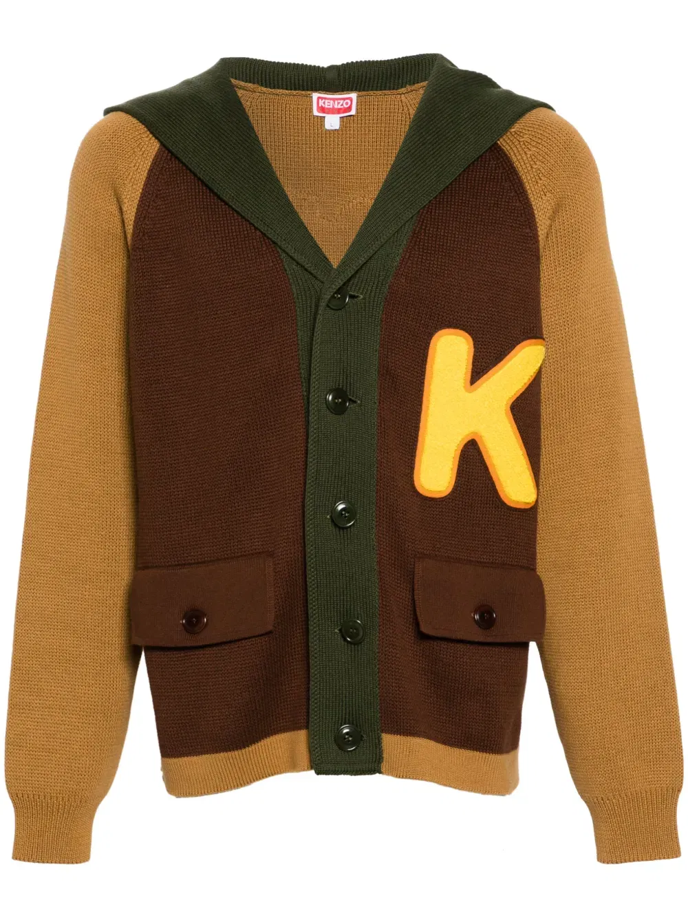 colour-block cotton cardigan