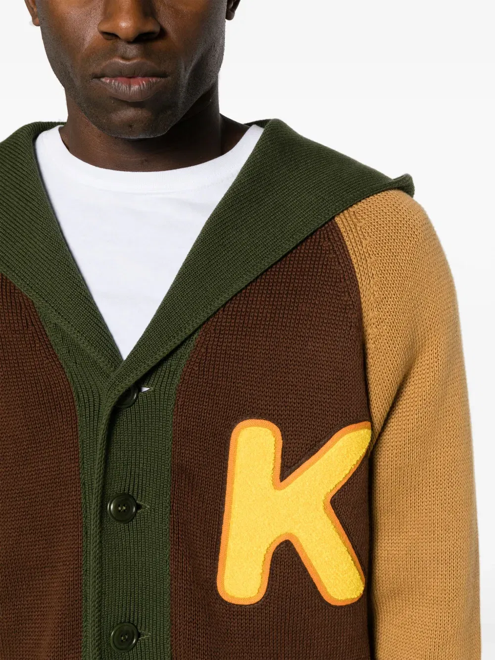 colour-block cotton cardigan
