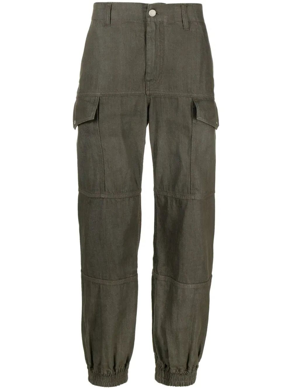 panelled-design cotton cargo trousers