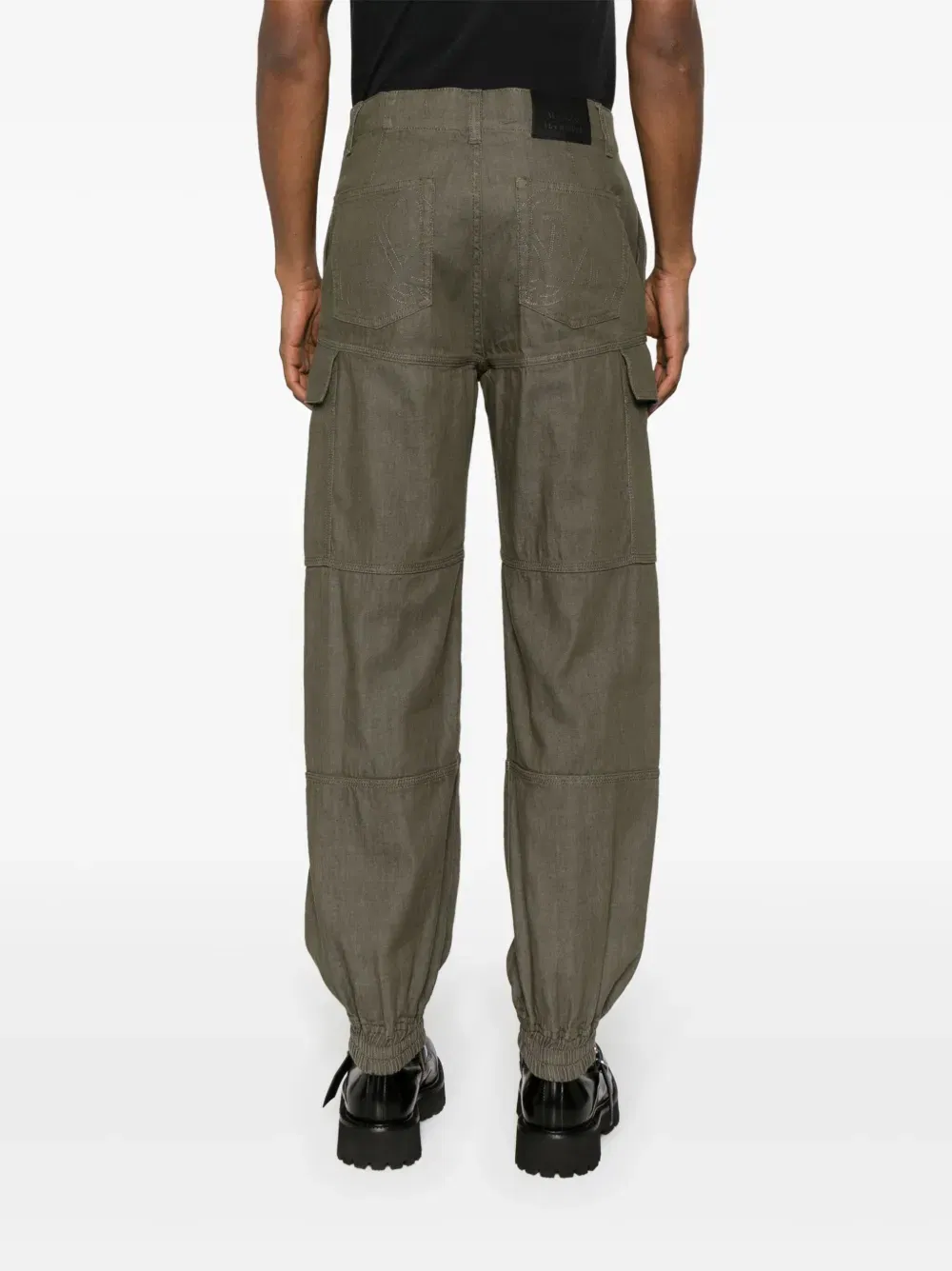panelled-design cotton cargo trousers
