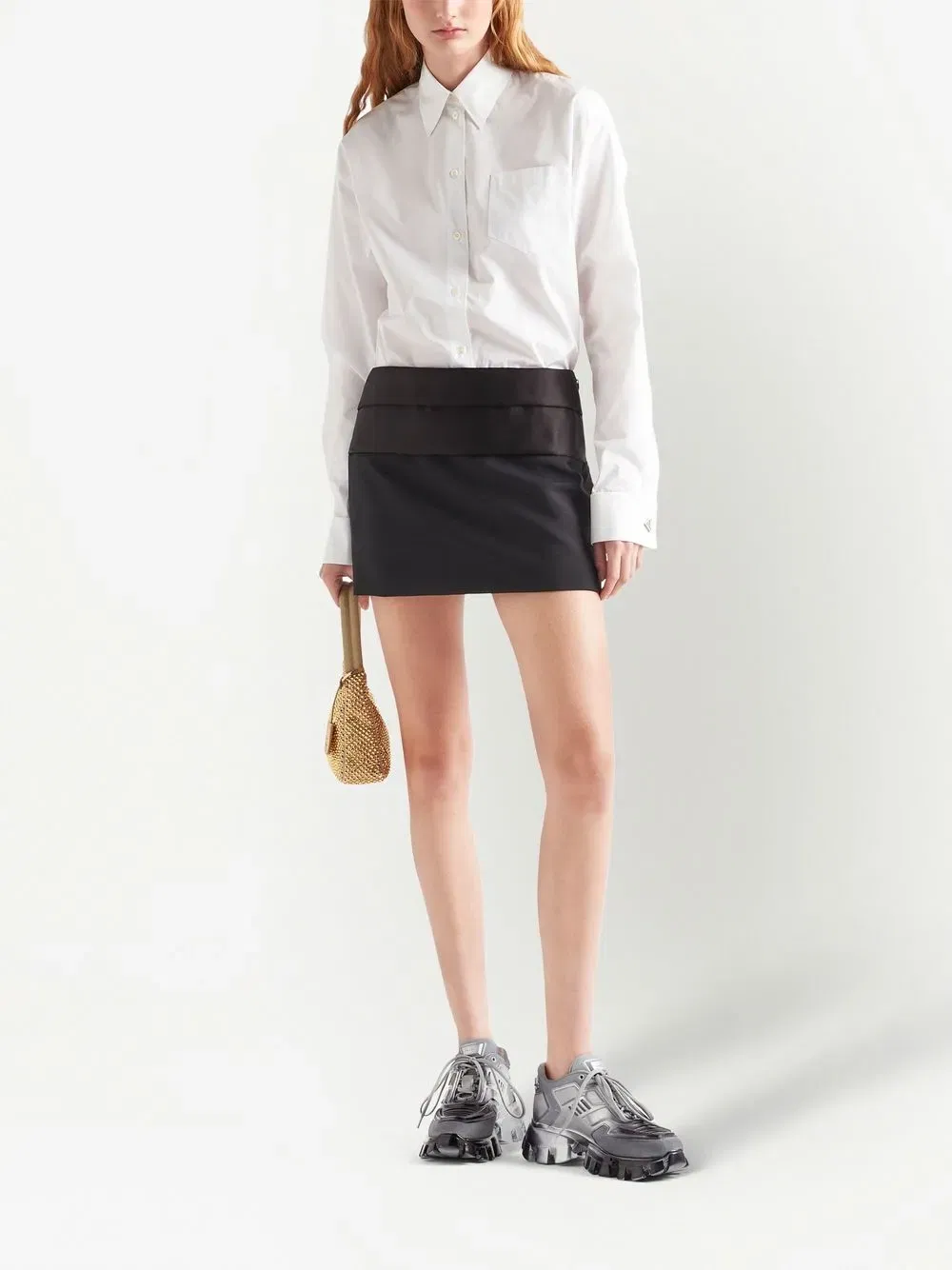 triangle-logo poplin shirt