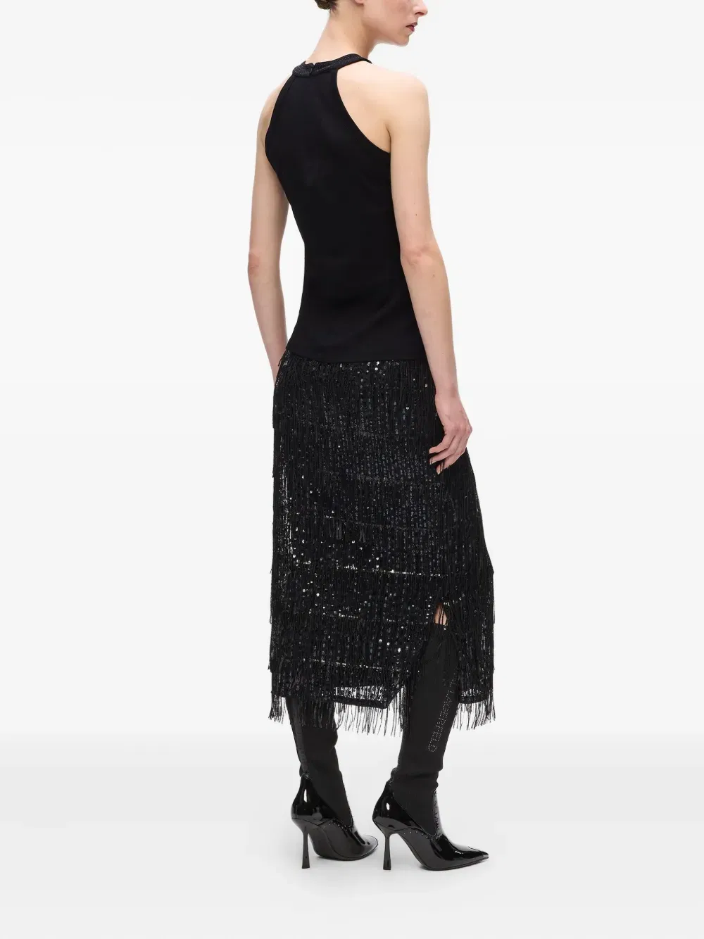 rhinestone halter-neck top