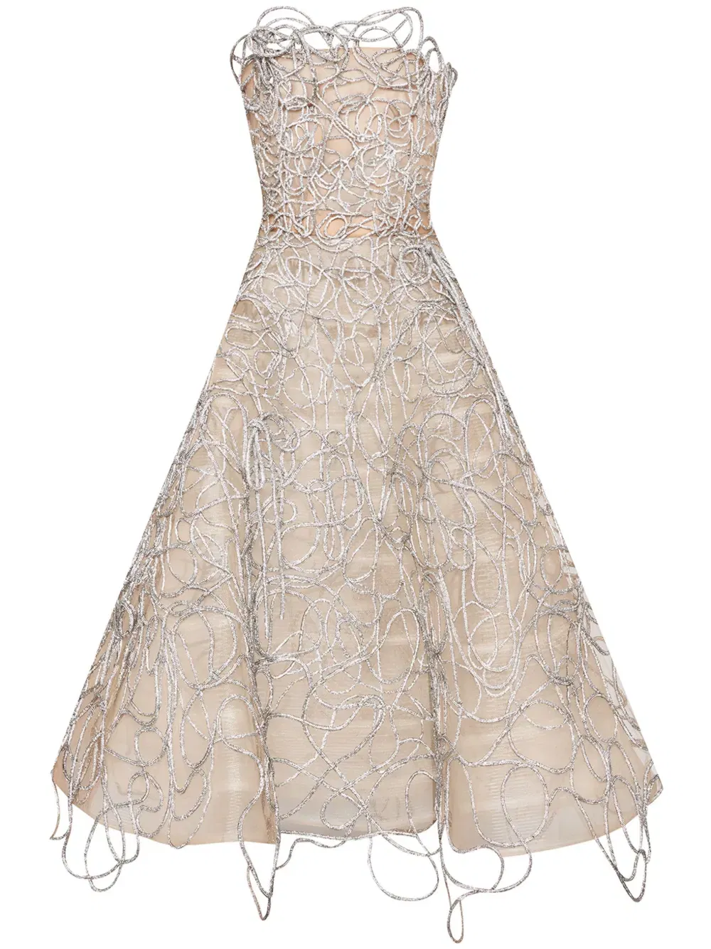 Crystal Embroidered cord gown