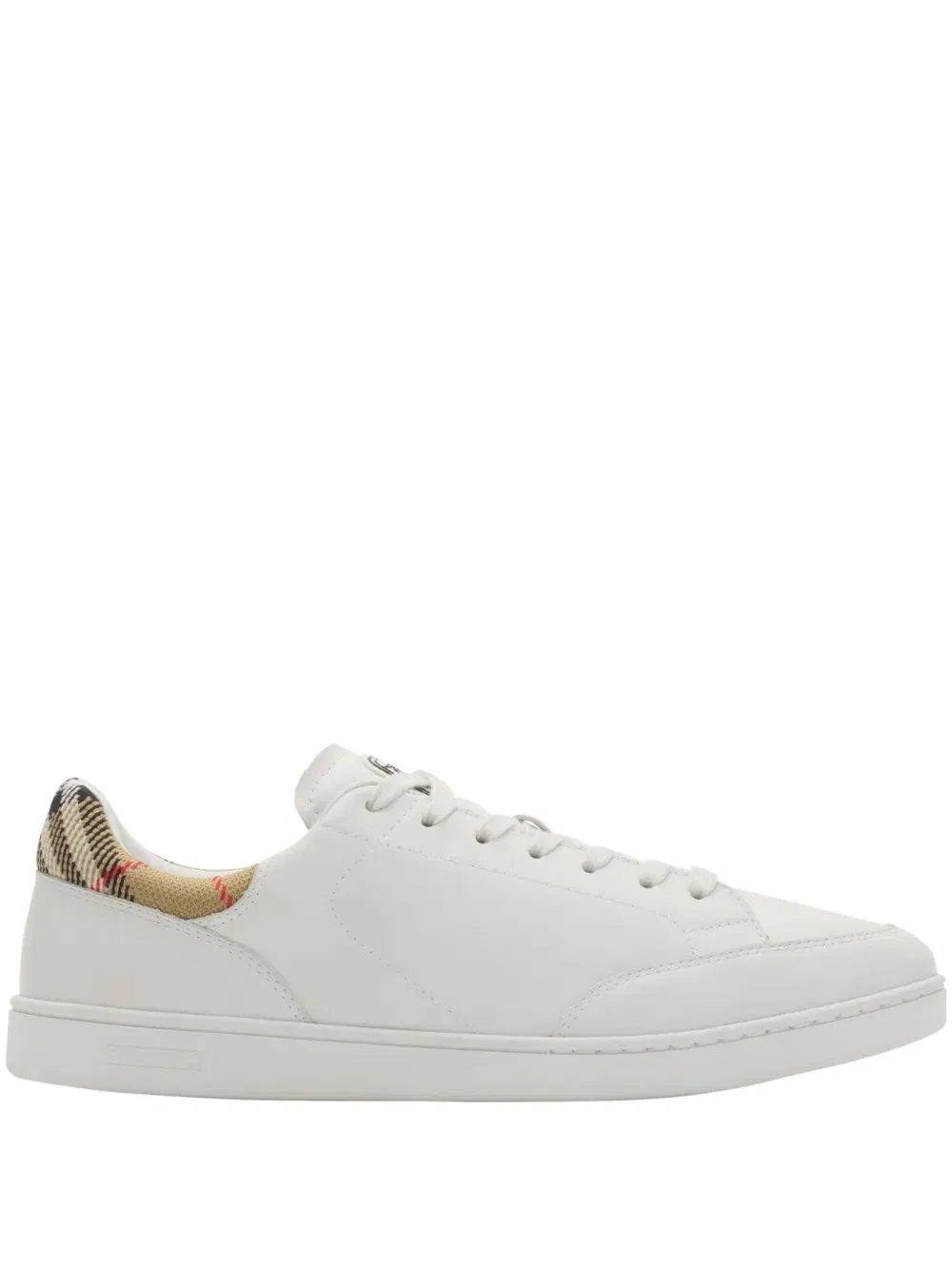 check leather sneakers
