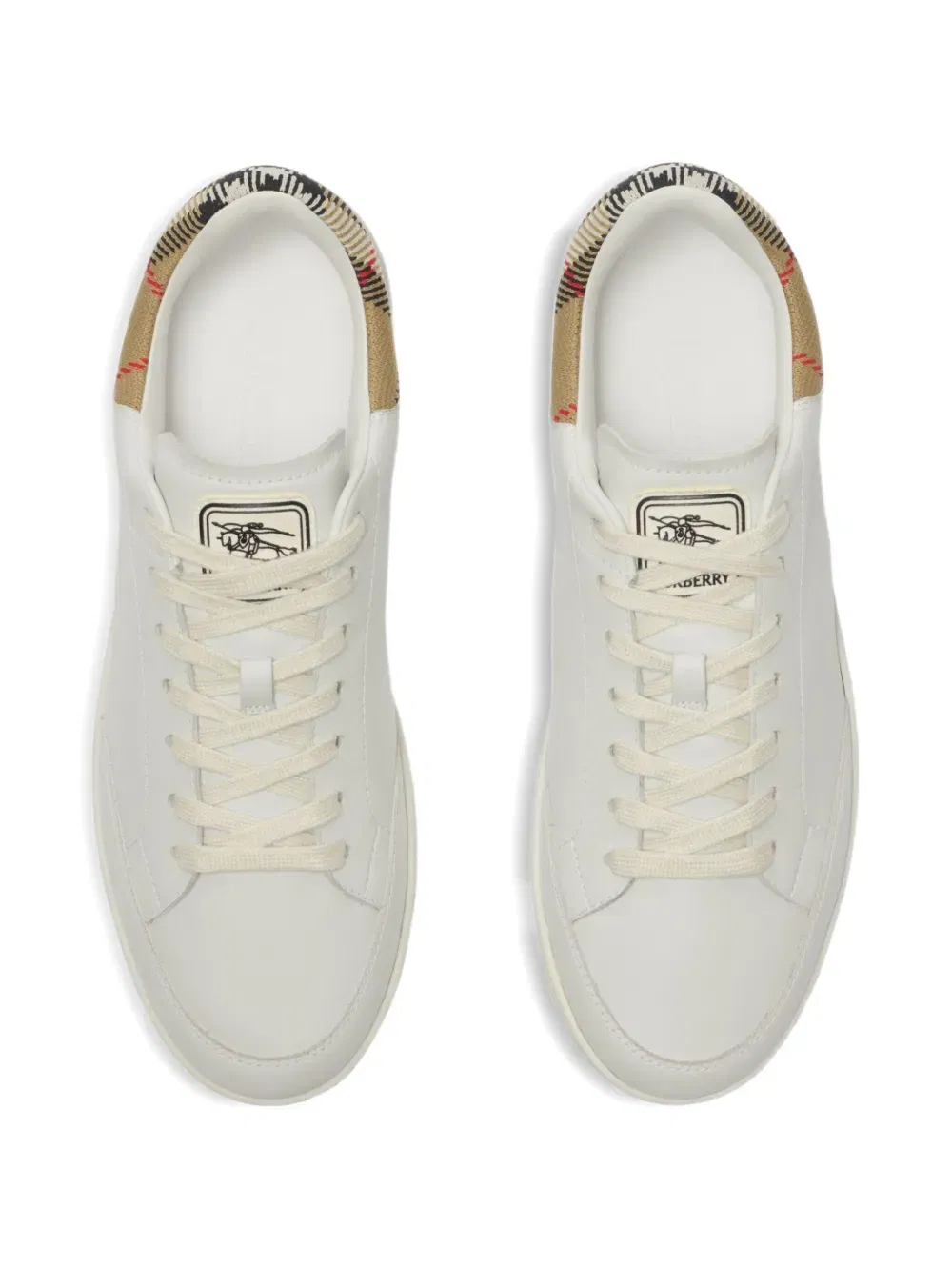 check leather sneakers
