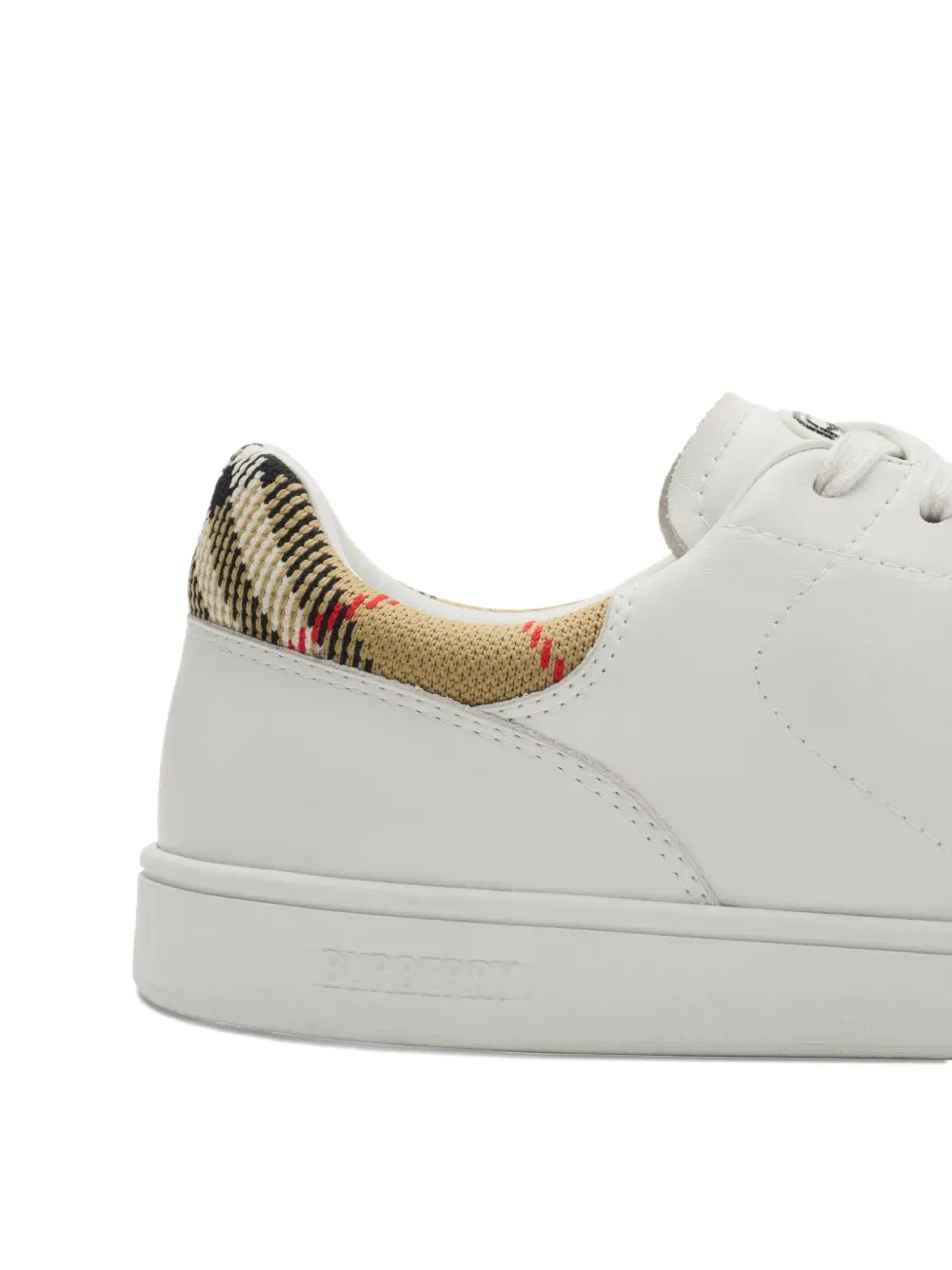 check leather sneakers
