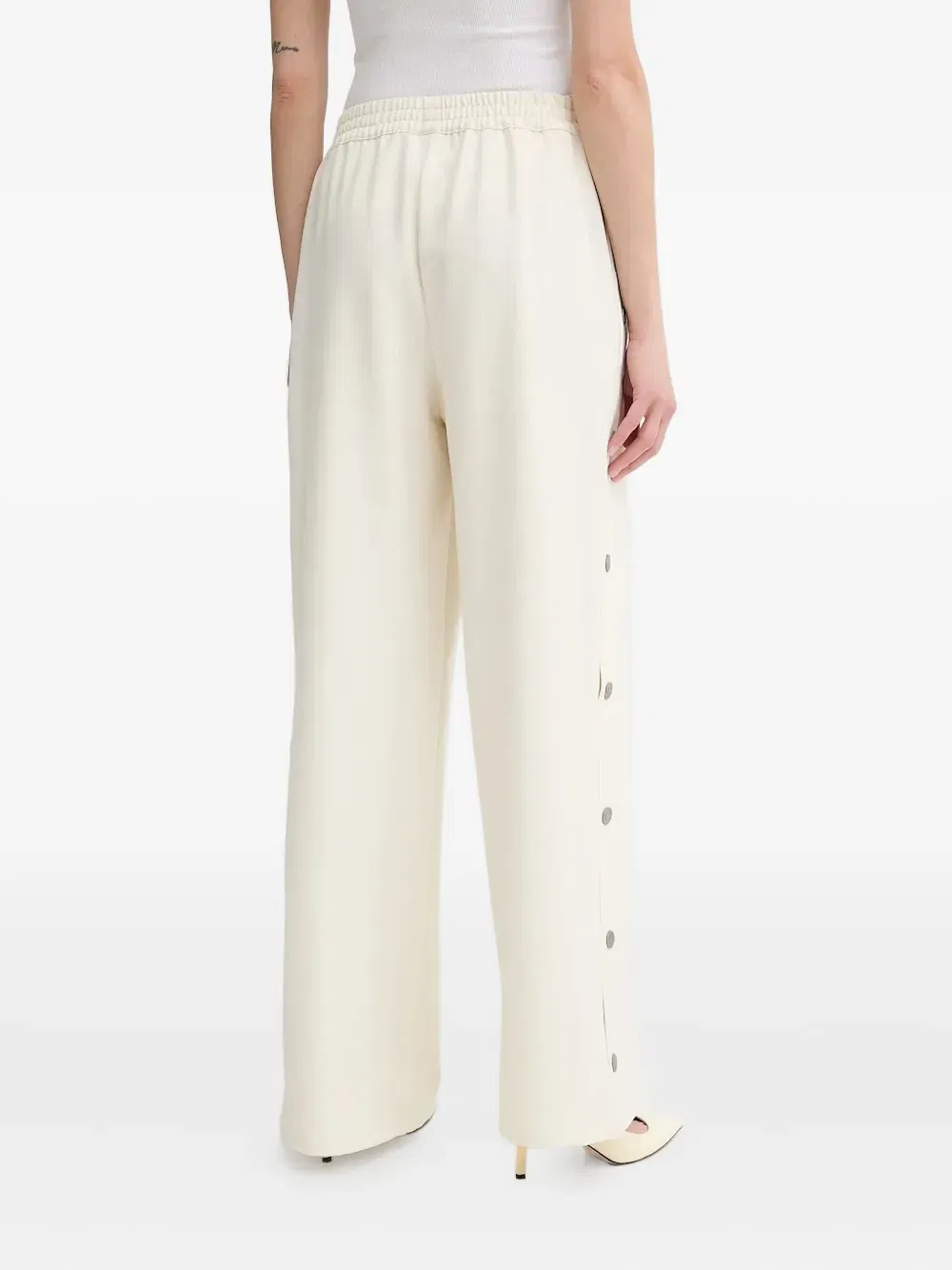 Josta elastic-waist button-detail track pants
