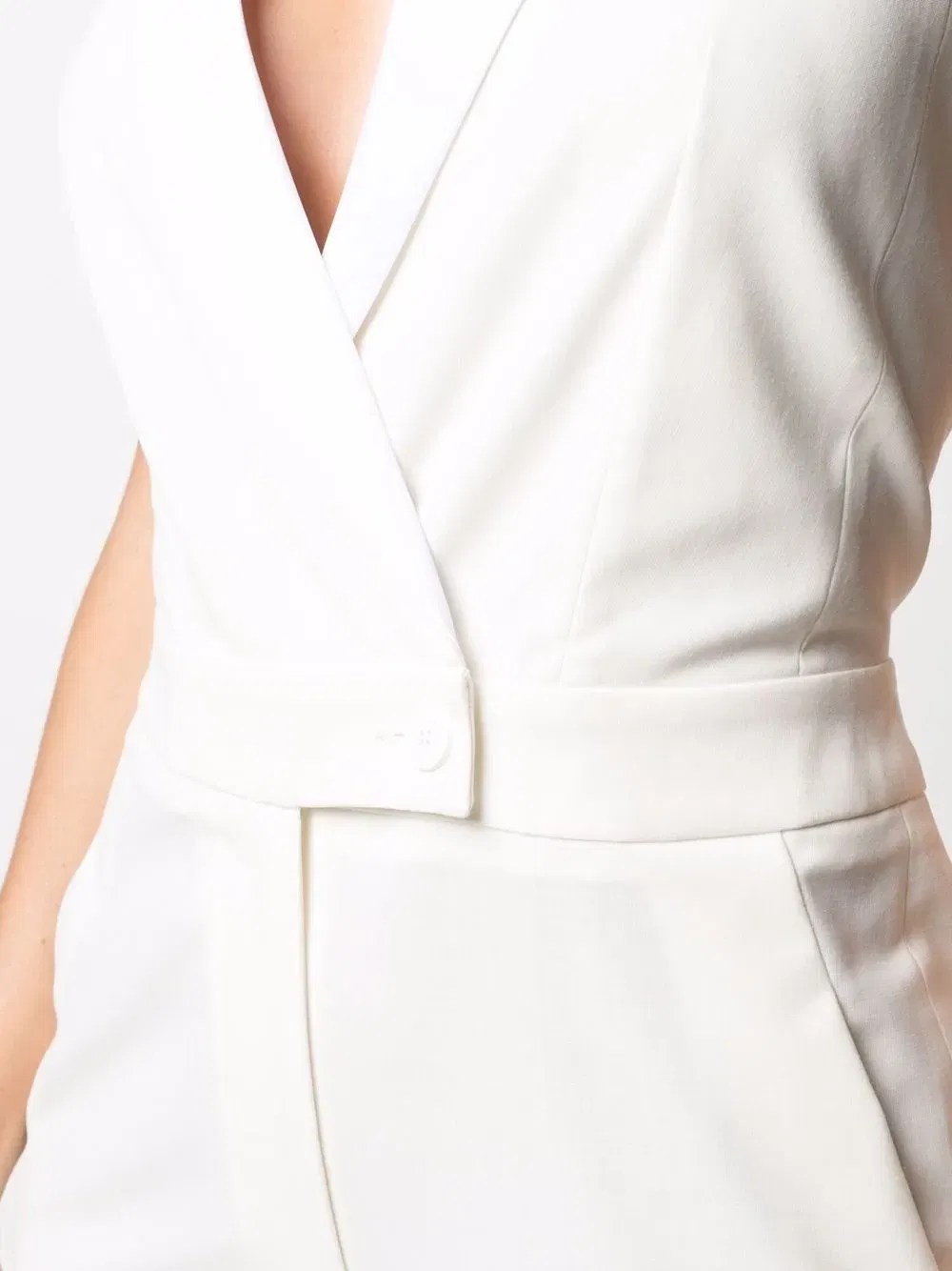 double-breasted sleeveless jumpsuit