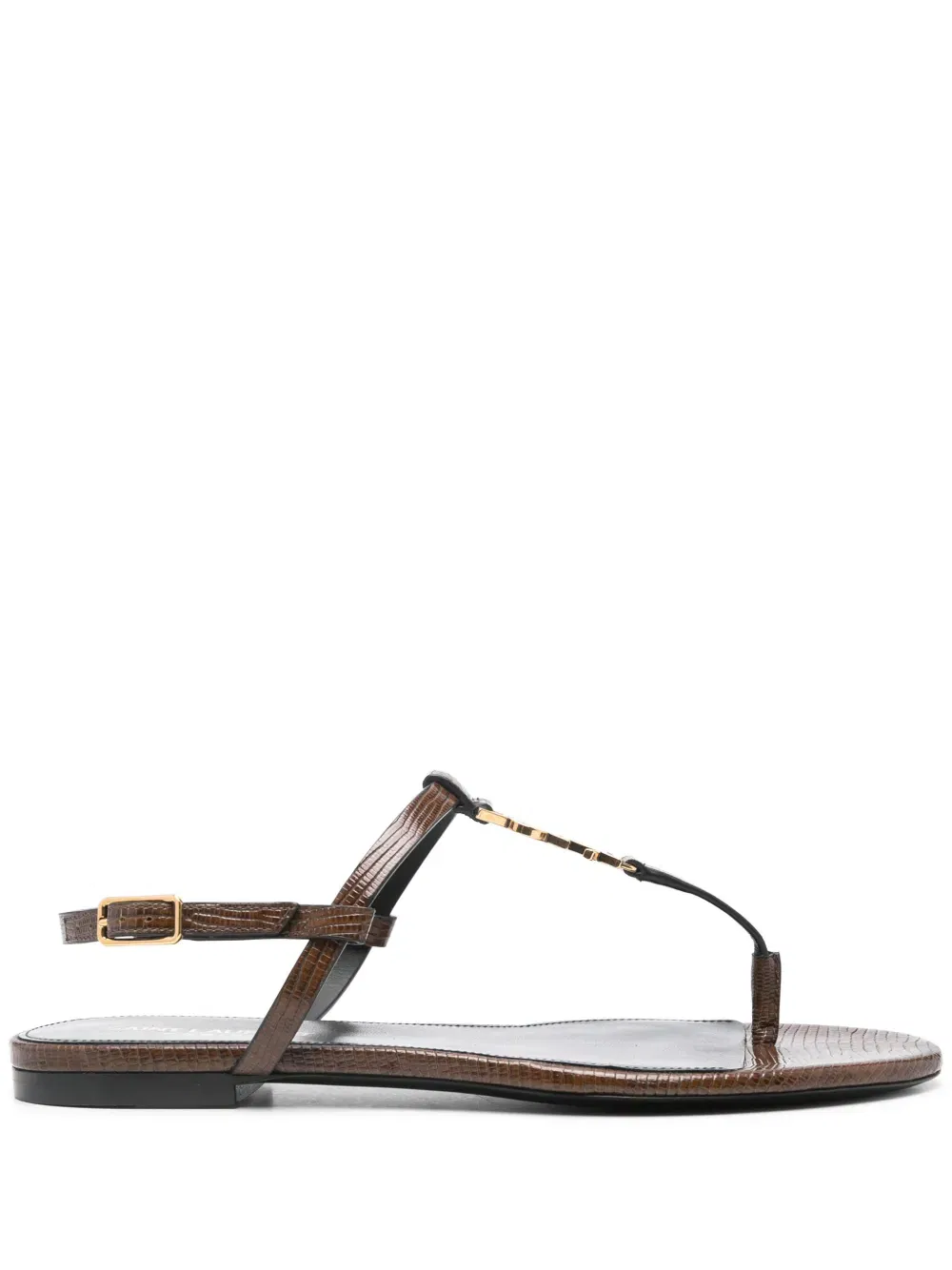 Cassandre-plaque leather sandals