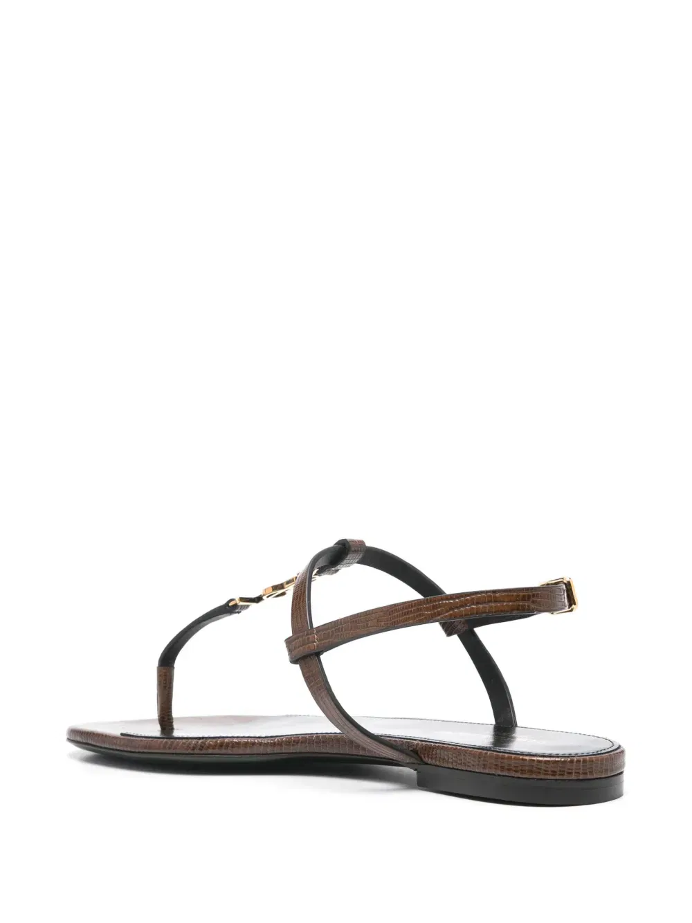 Cassandre-plaque leather sandals