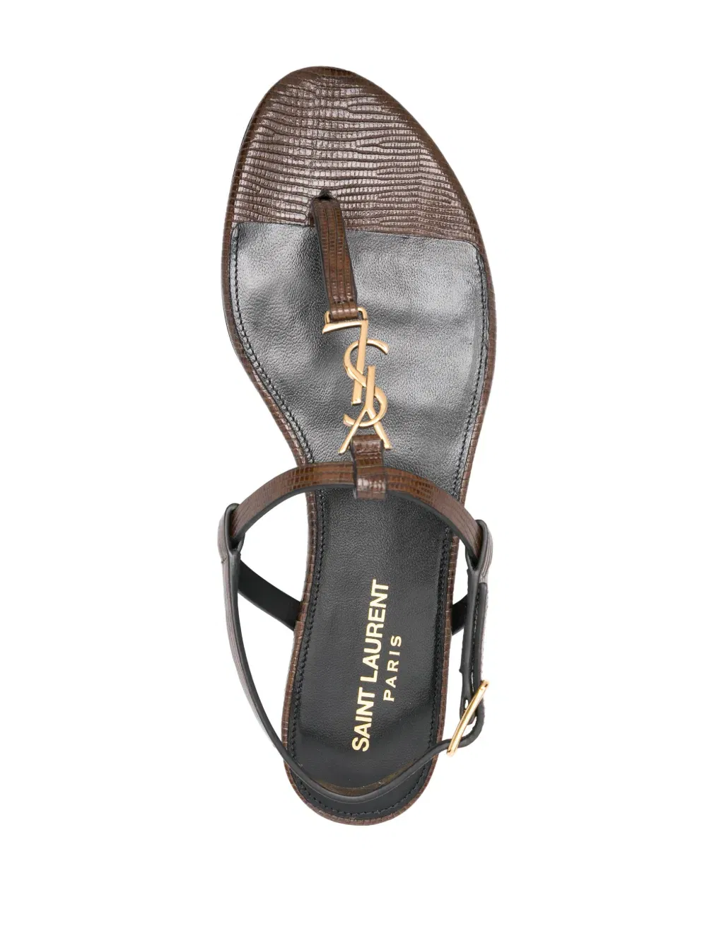 Cassandre-plaque leather sandals