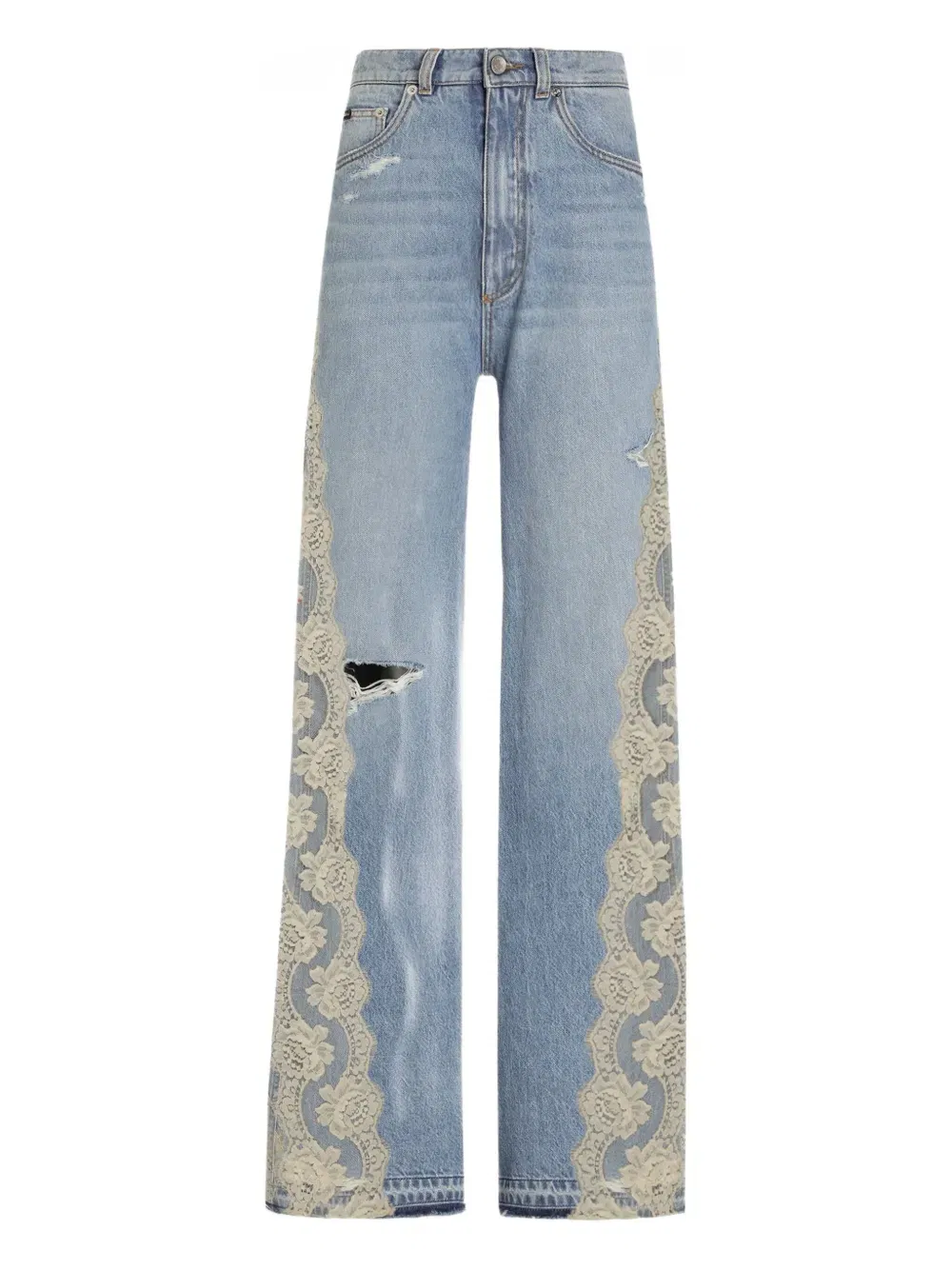 lace-panelled jeans