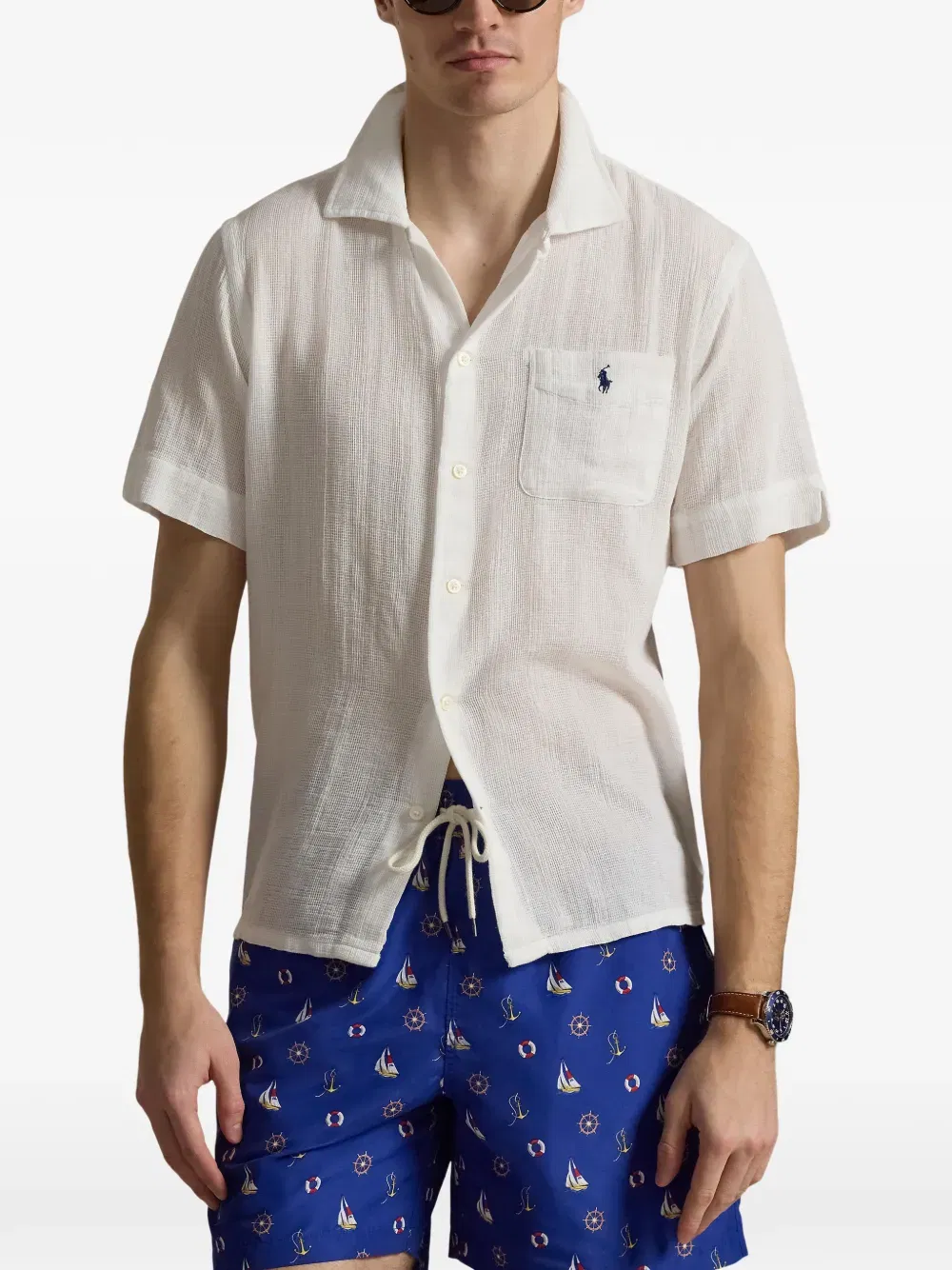 embroidered pocket shirt