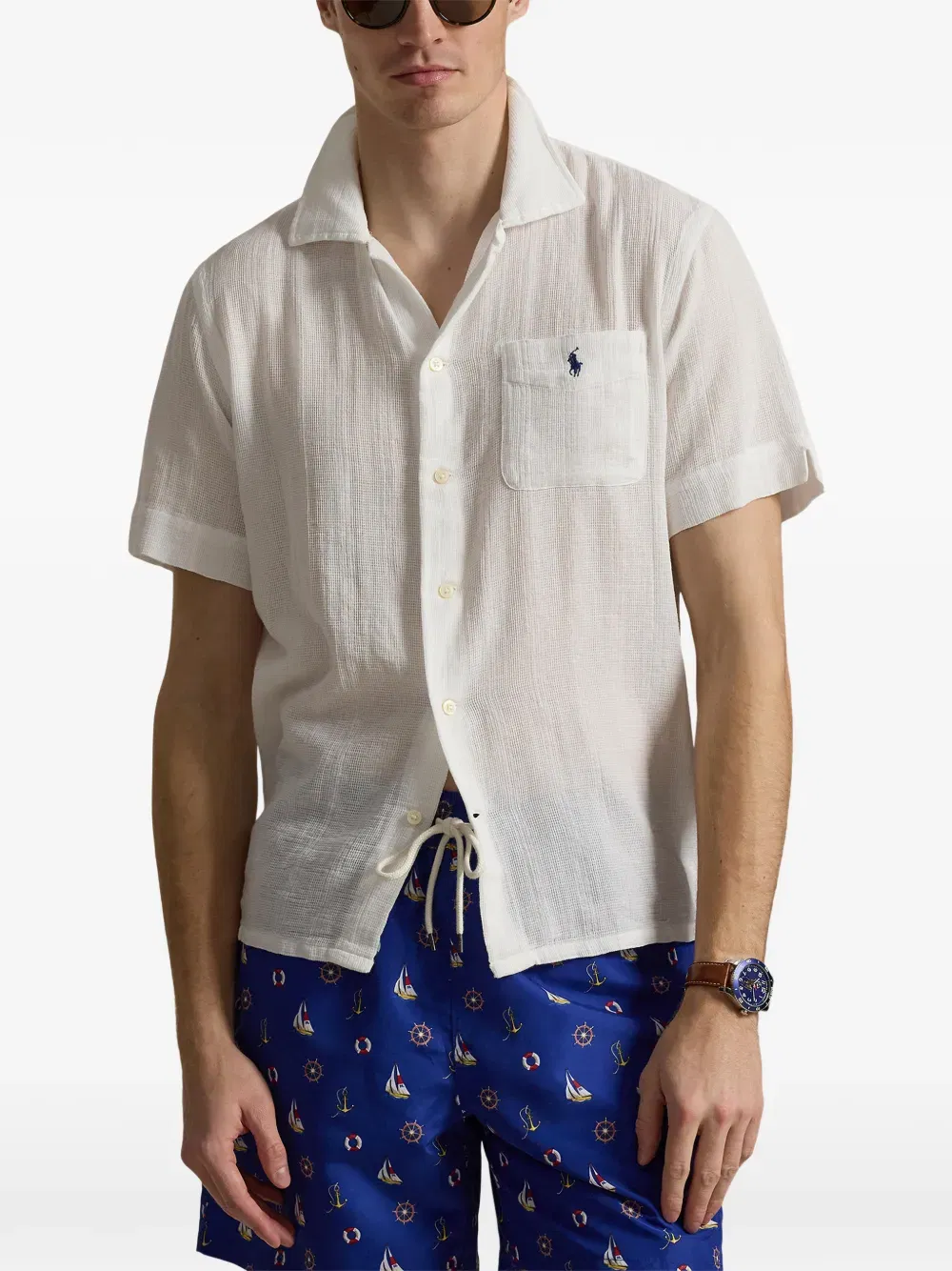 embroidered pocket shirt