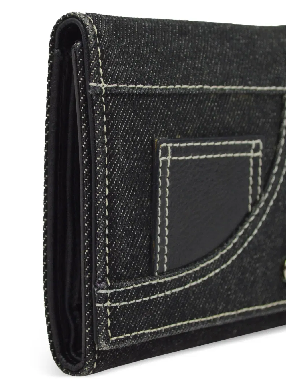 2001 denim tri-fold wallet