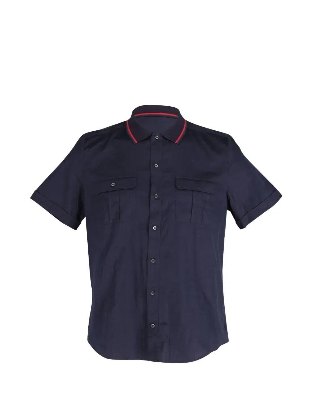 collar-striped buttoned shirt