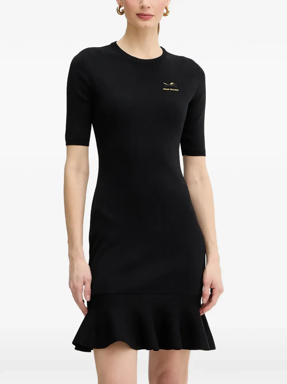 ruffled short-sleeve mini dress