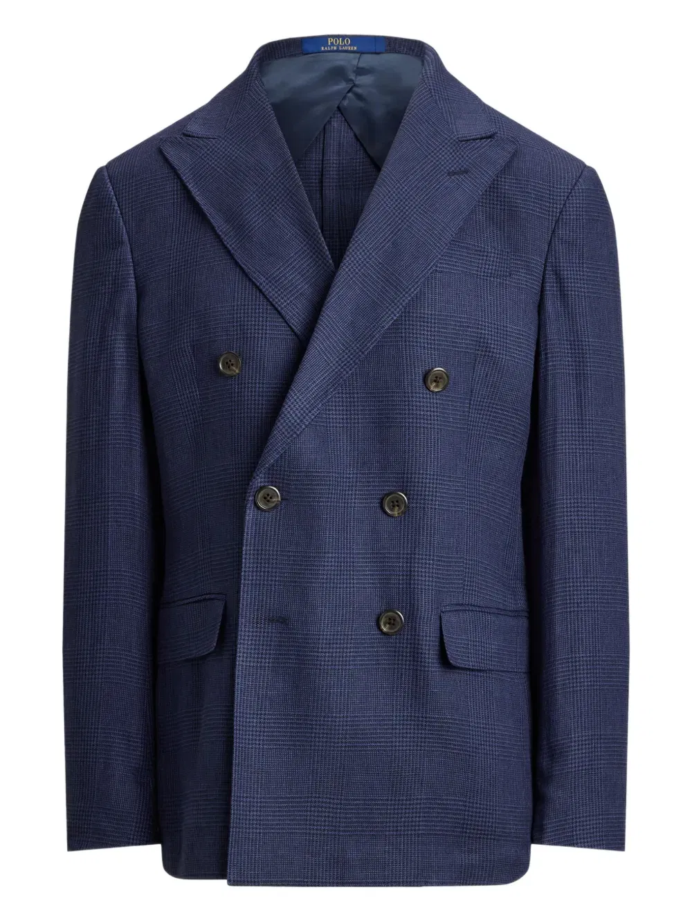 Glen plaid double-breasted blazer