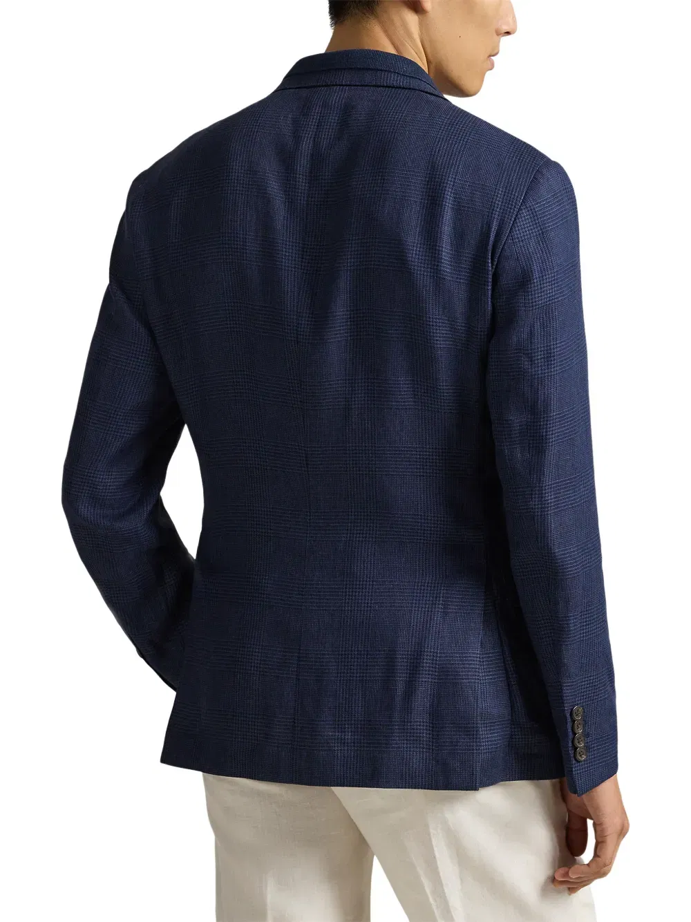 Glen plaid double-breasted blazer
