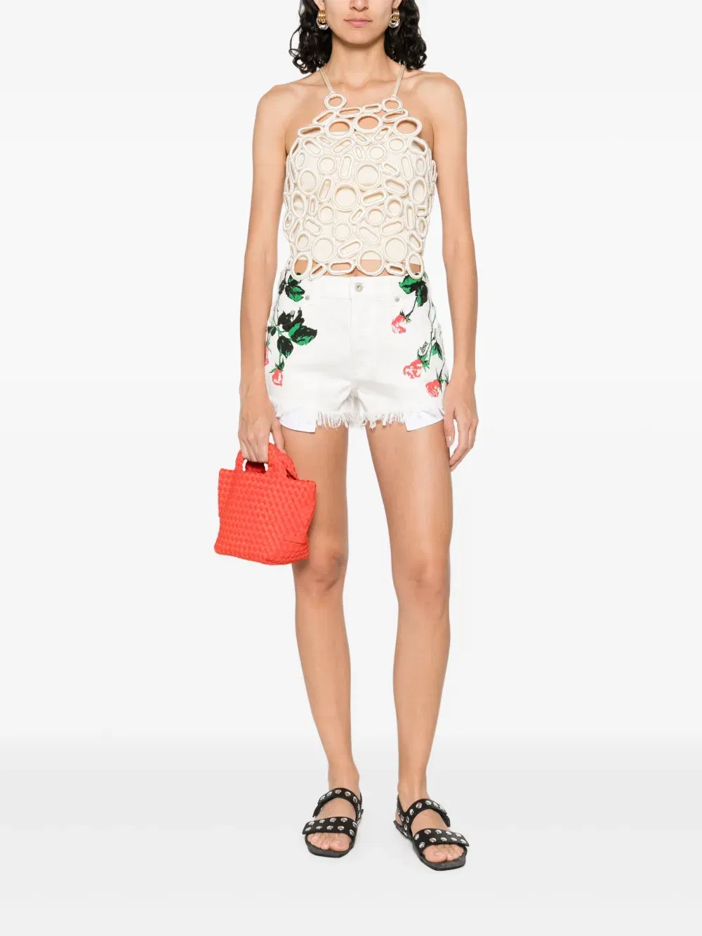 foral-print shorts