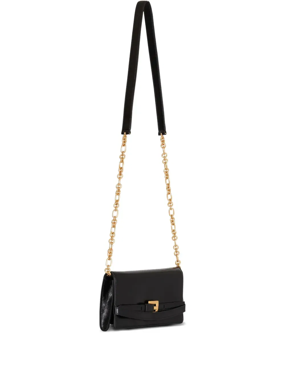 belt-detail clutch bag