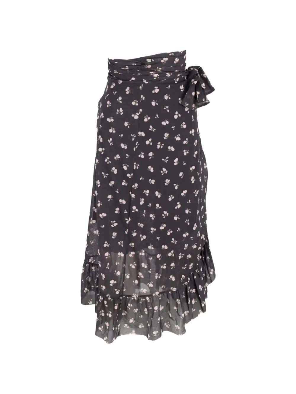 Tilden floral-print wrap midi skirt