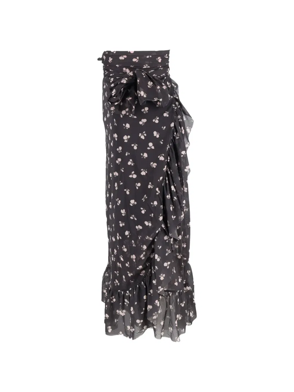 Tilden floral-print wrap midi skirt