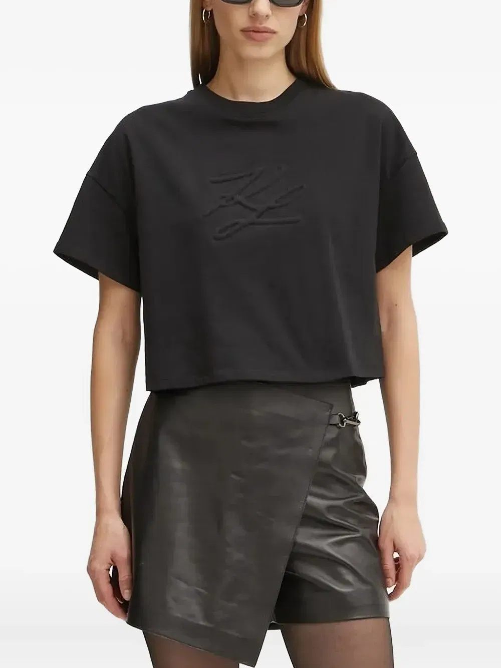 logo-embossed boxy T-Shirt