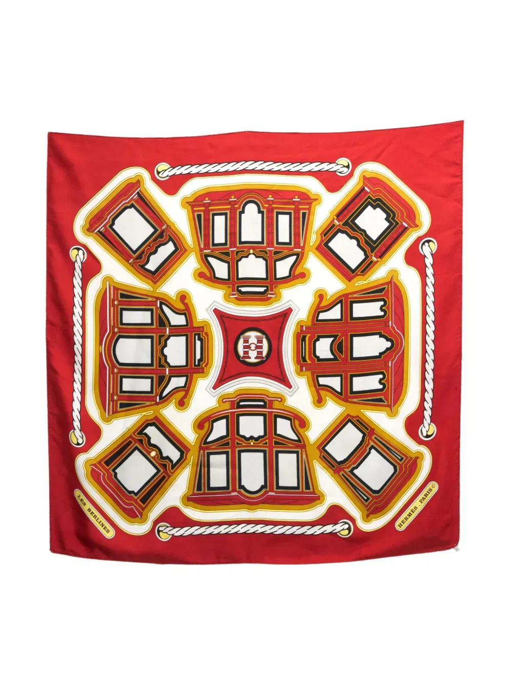 1980s Les Berlines silk scarf