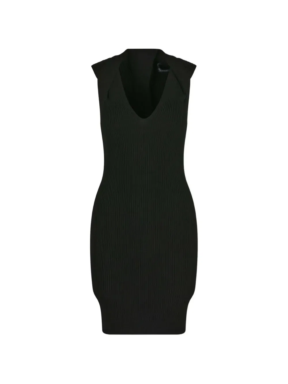 V-neck ribbed mini dress