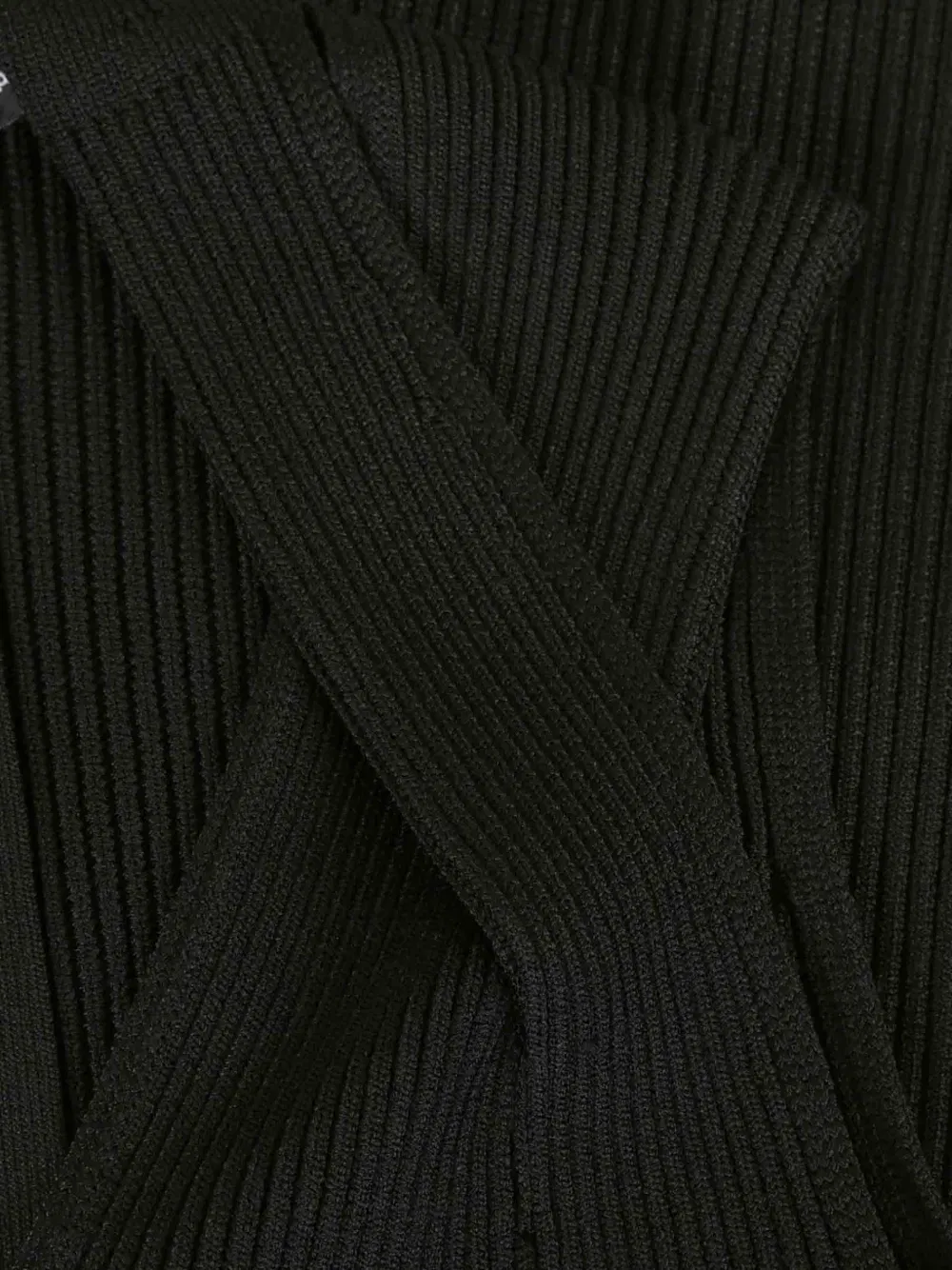 V-neck ribbed mini dress