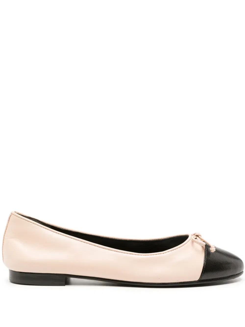 Double-T leather ballerina shoes