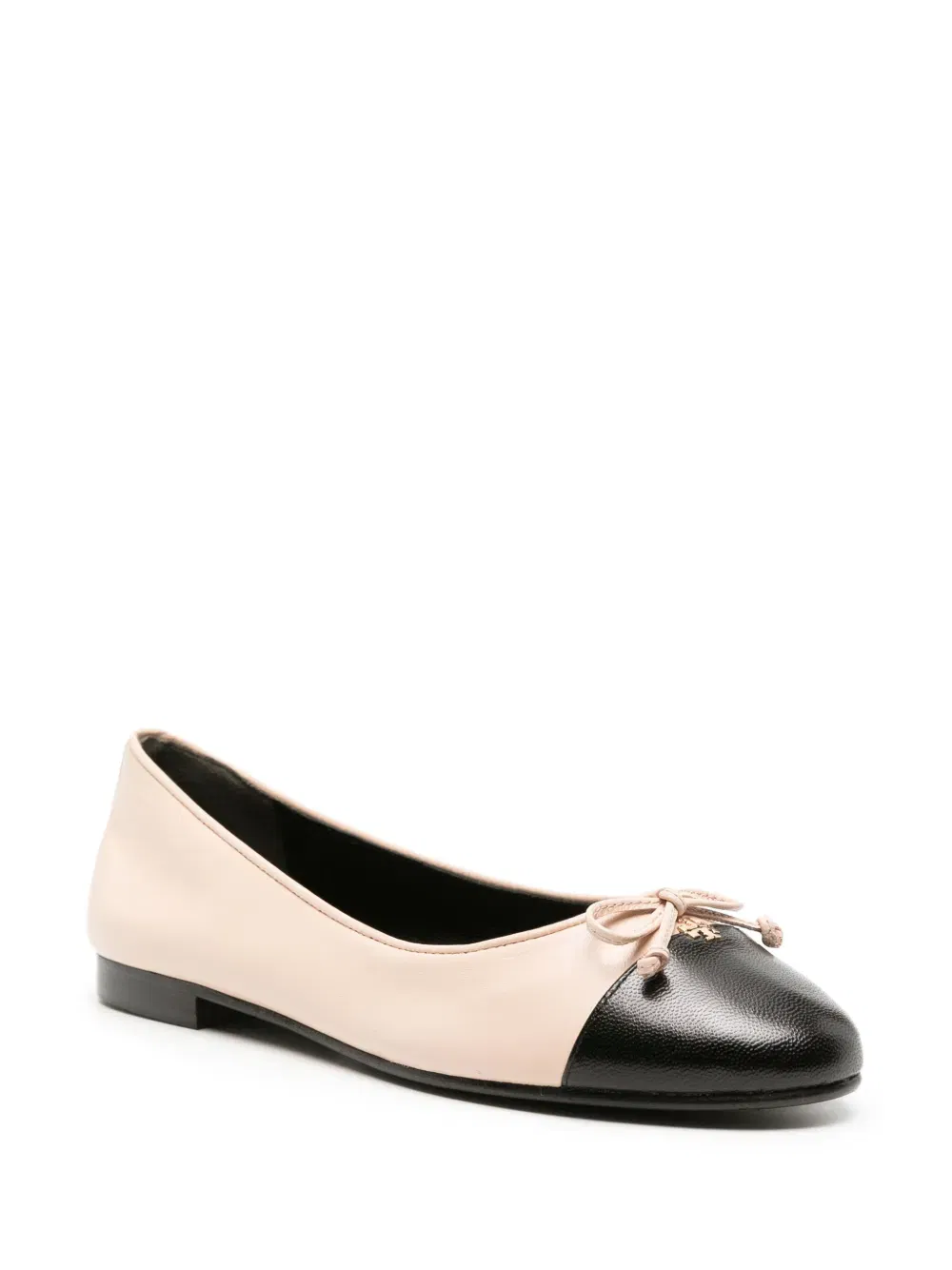Double-T leather ballerina shoes