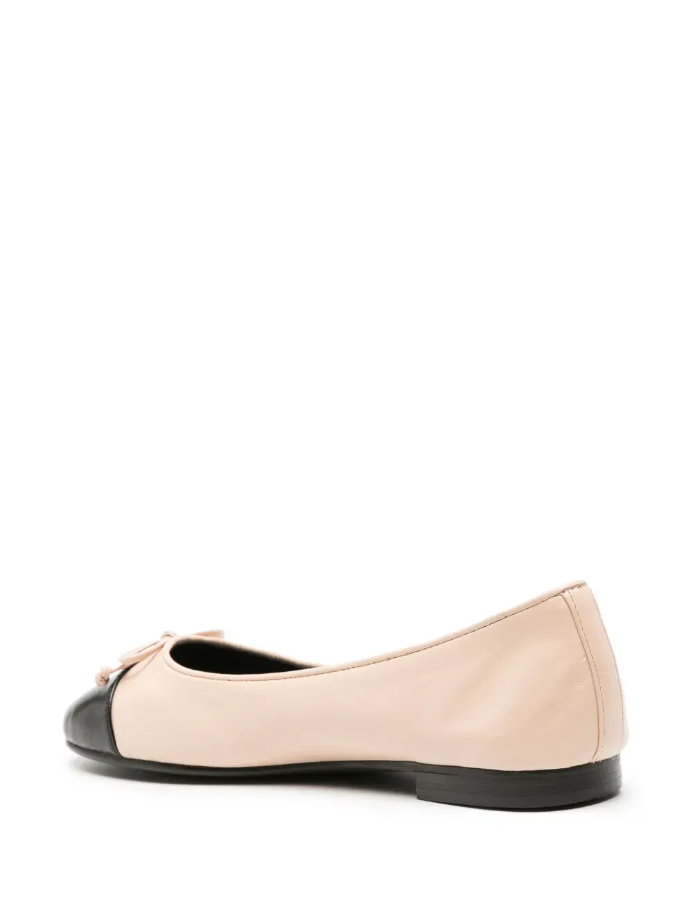 Double-T leather ballerina shoes