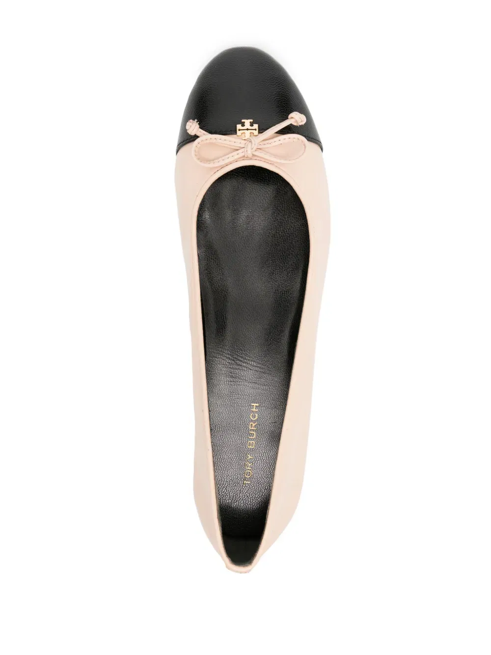 Double-T leather ballerina shoes