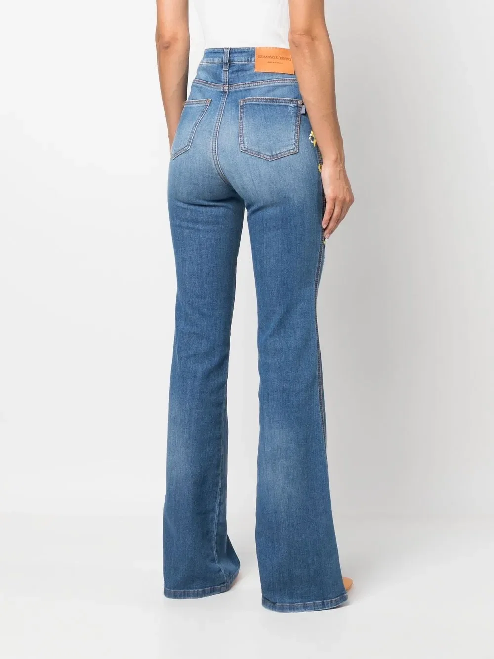 embroidered flared jeans