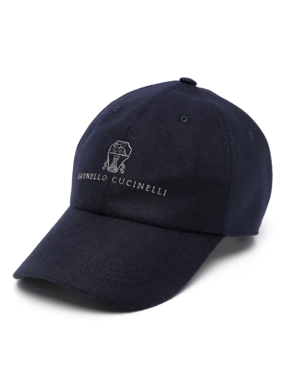 logo-embroidered flannel cap