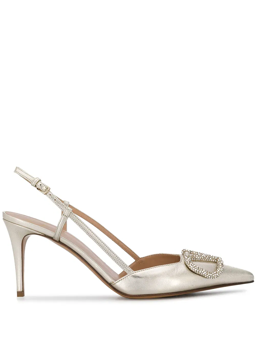 80mm VLogo Glow slingback pumps