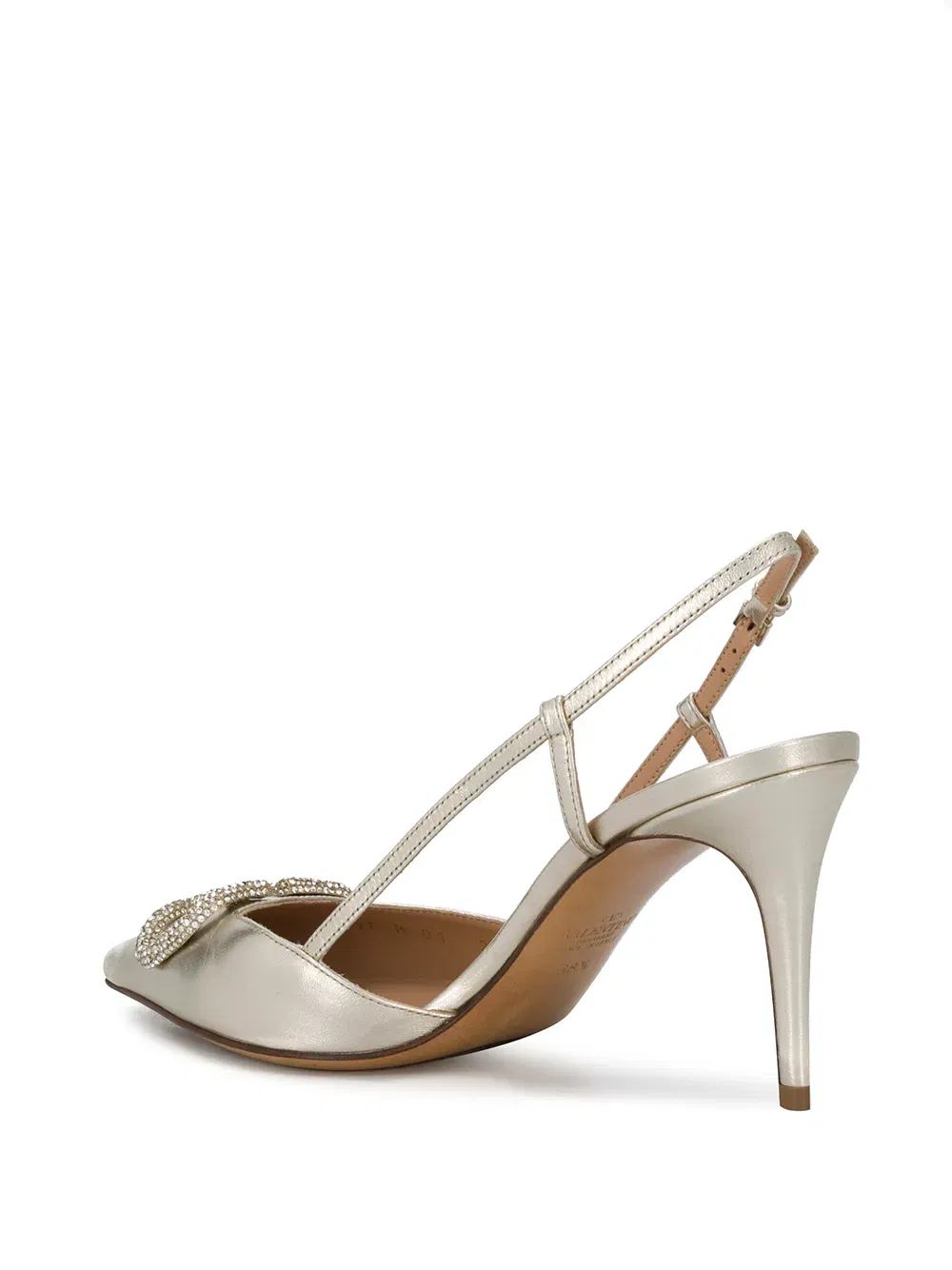 80mm VLogo Glow slingback pumps