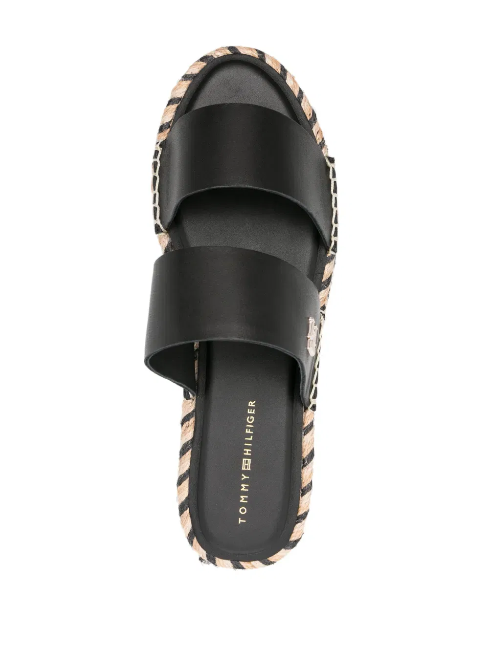 logo-plaque leather espadrilles