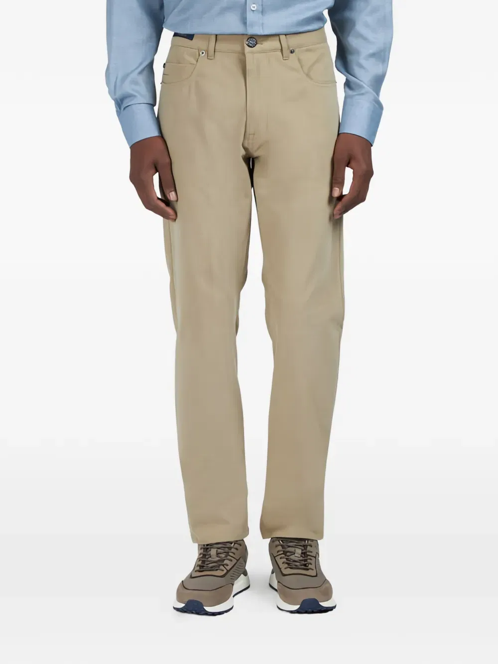 five-pocket stretch cotton trousers