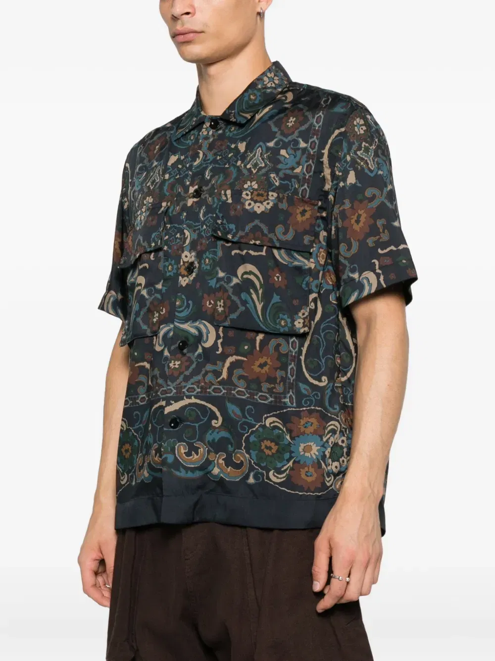 paisley-pattern pocket shirt