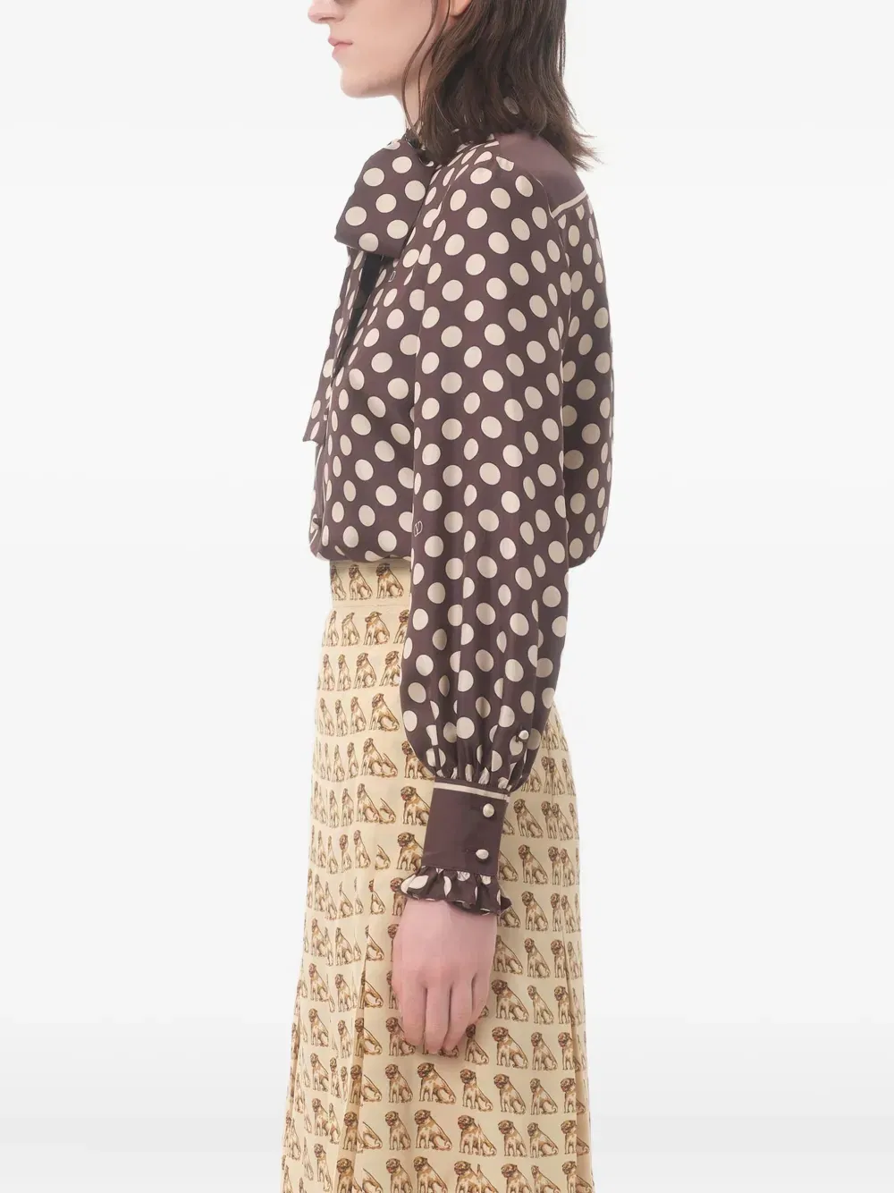 Plus De Pois-print ruffled shirt